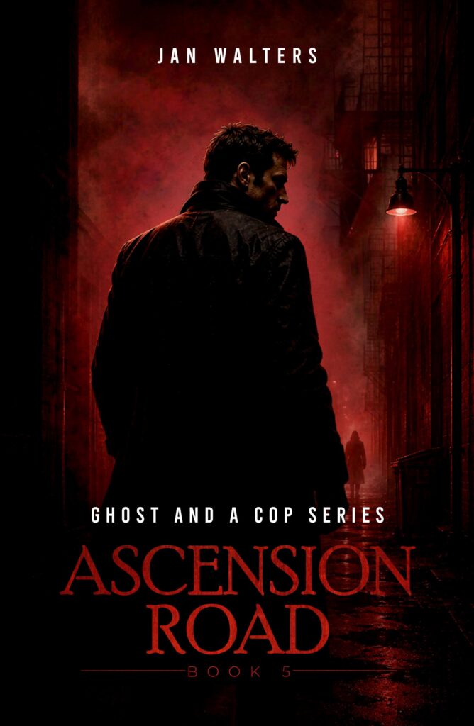Book cover: man in dark red lit alley